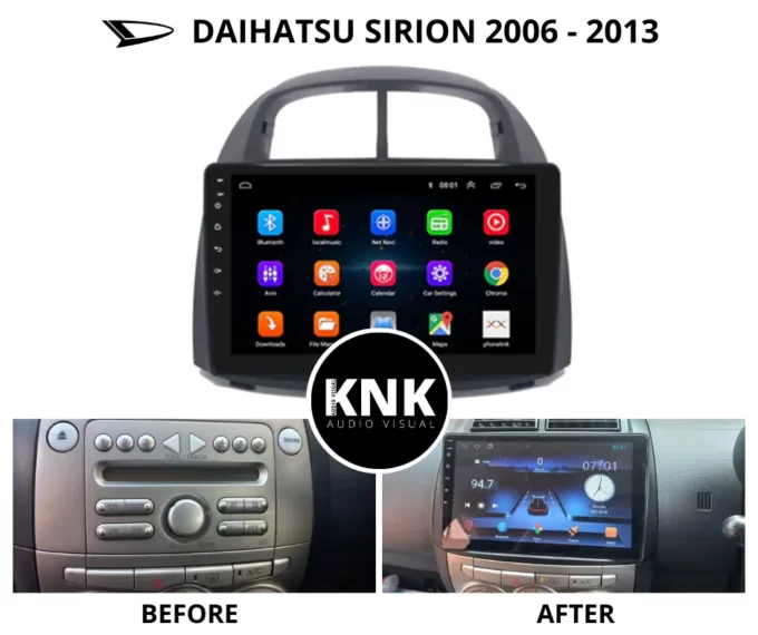 Daihatsu Sirion Android Radio Before & After