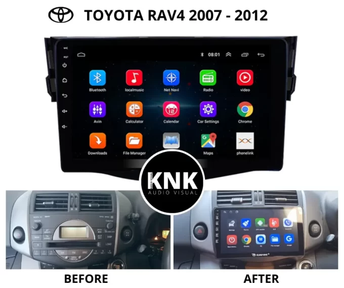 Toyota RAV4 Android Radio Before & After