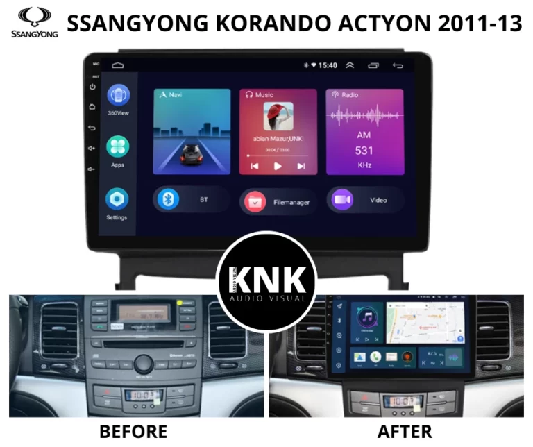SsangYong Korando Actyon Android Car Radio Before & After
